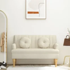 vidaXL Banco con cojines 113x64,5x75,5 cm Lino Sale