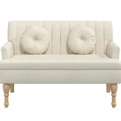 vidaXL Banco con cojines 113x64,5x75,5 cm Lino Sale