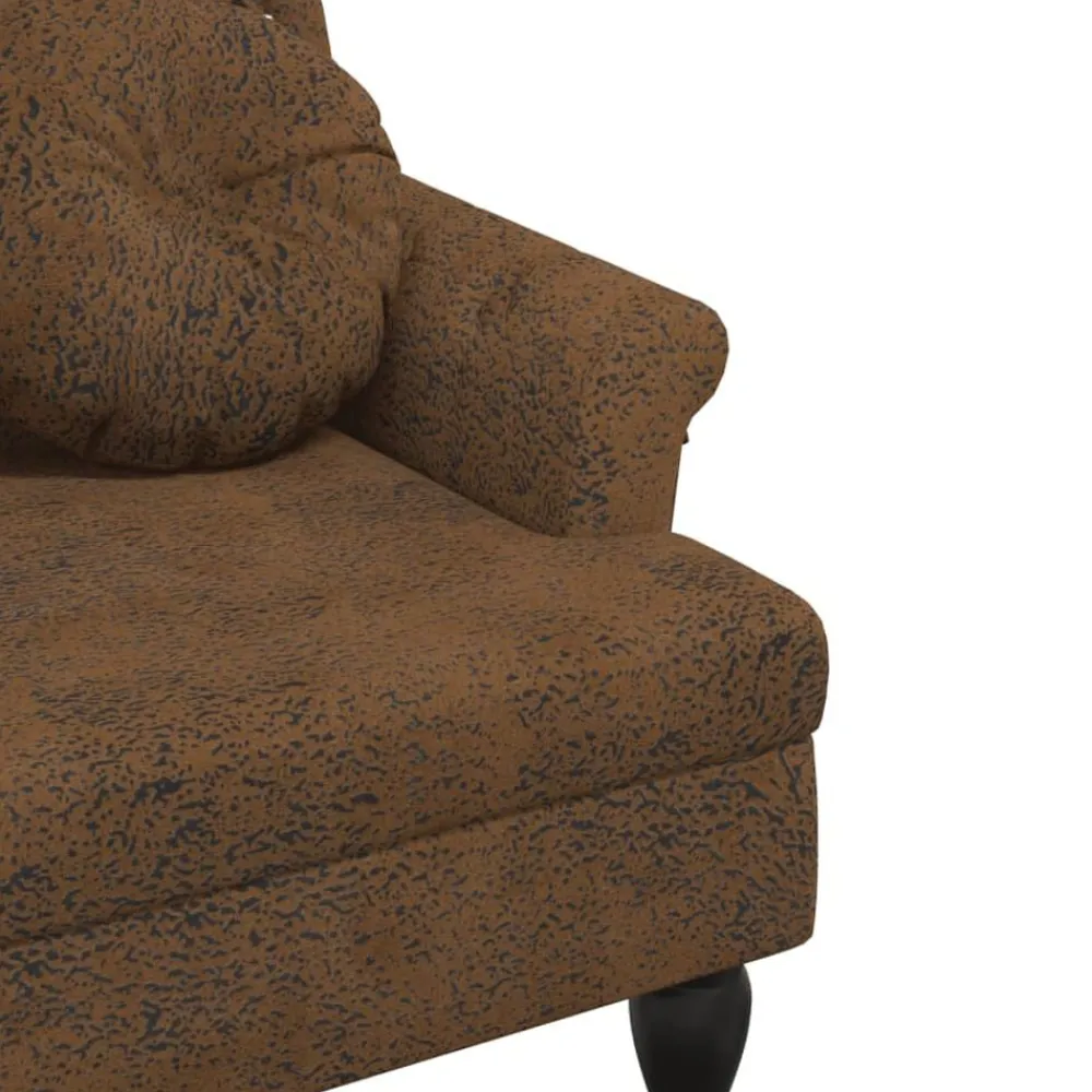 vidaXL Banco con cojines marrón 120,5x65x75 cm piel sintética Marrón Outlet
