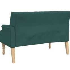 vidaXL Banco con cojines tela 113x64,5x75,5 cm Verde oscuro Clearance