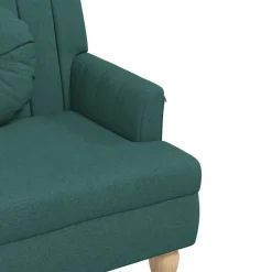 vidaXL Banco con cojines tela 113x64,5x75,5 cm Verde oscuro Clearance