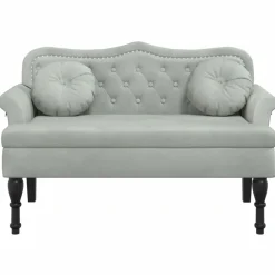 vidaXL Banco con cojines 120,5x65x75 cm terciopelo Gris claro Sale