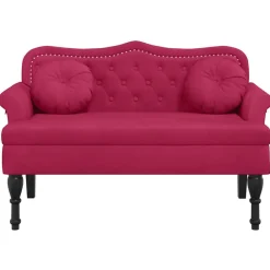vidaXL Bancos-Banco con cojines terciopelo rojo tinto 120,5x65x75 cm
