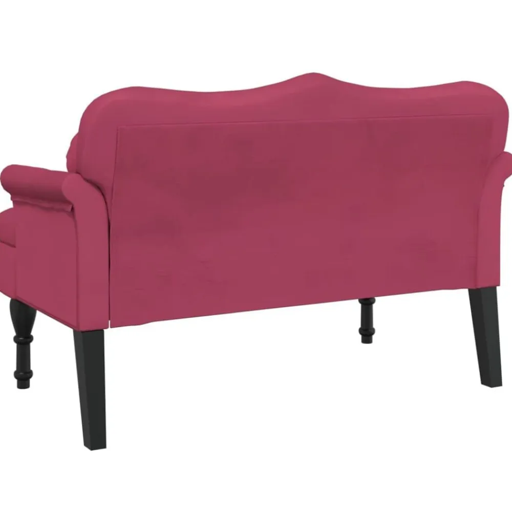 vidaXL Bancos-Banco con cojines terciopelo rojo tinto 120,5x65x75 cm