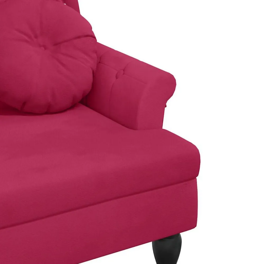 vidaXL Bancos-Banco con cojines terciopelo rojo tinto 120,5x65x75 cm