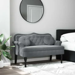 vidaXL Bancos-Banco con cojines de terciopelo 120,5x65x75 cm