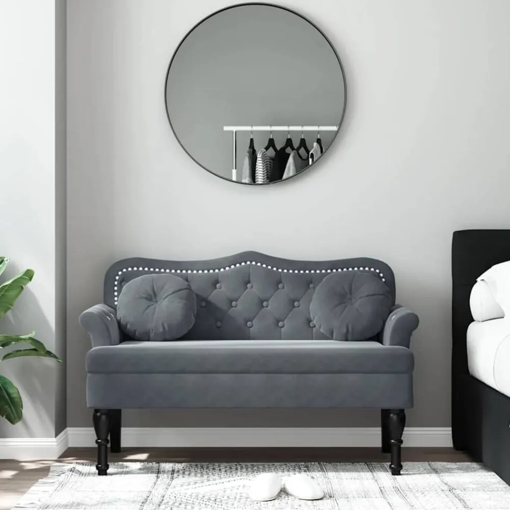 vidaXL Bancos-Banco con cojines de terciopelo 120,5x65x75 cm