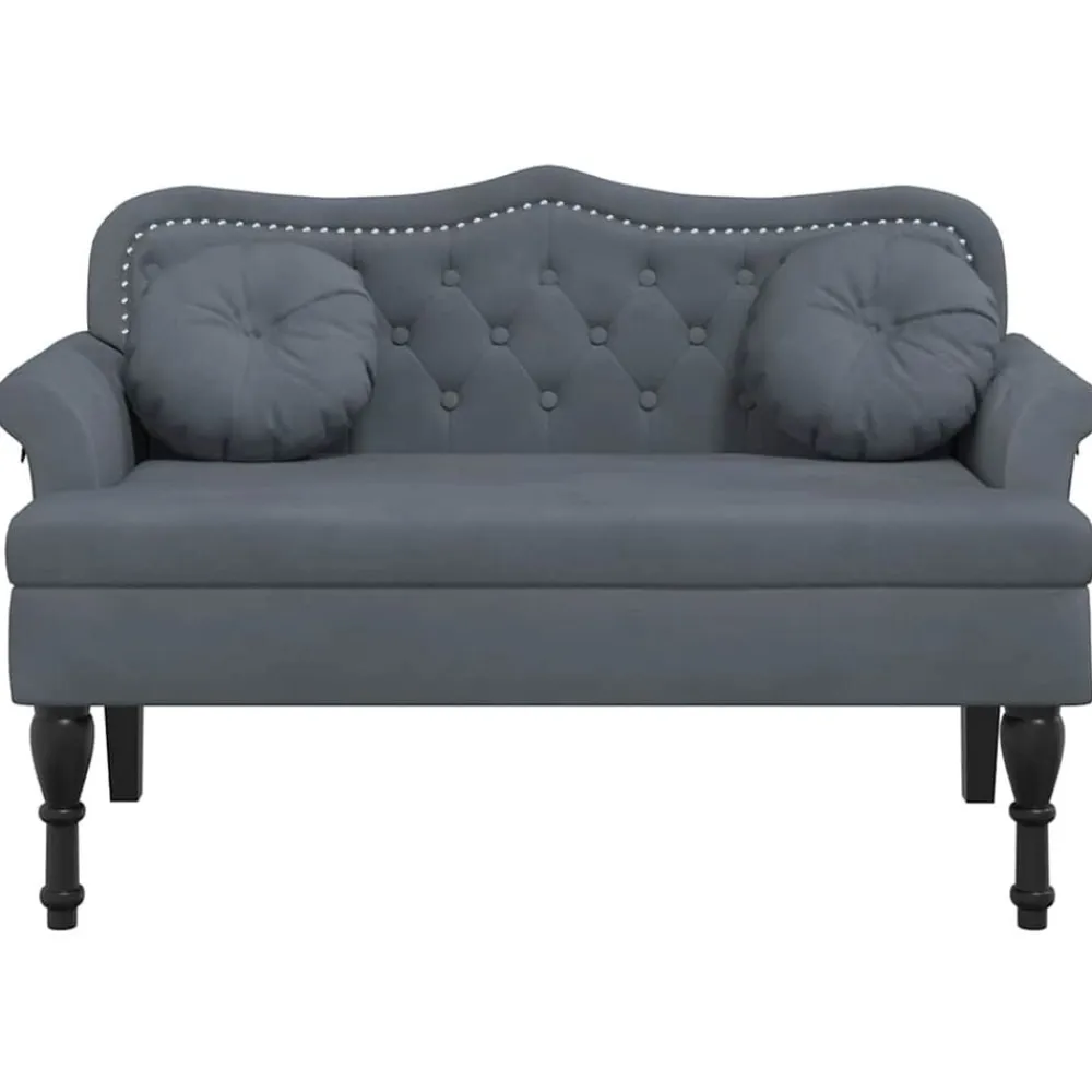 vidaXL Bancos-Banco con cojines de terciopelo 120,5x65x75 cm