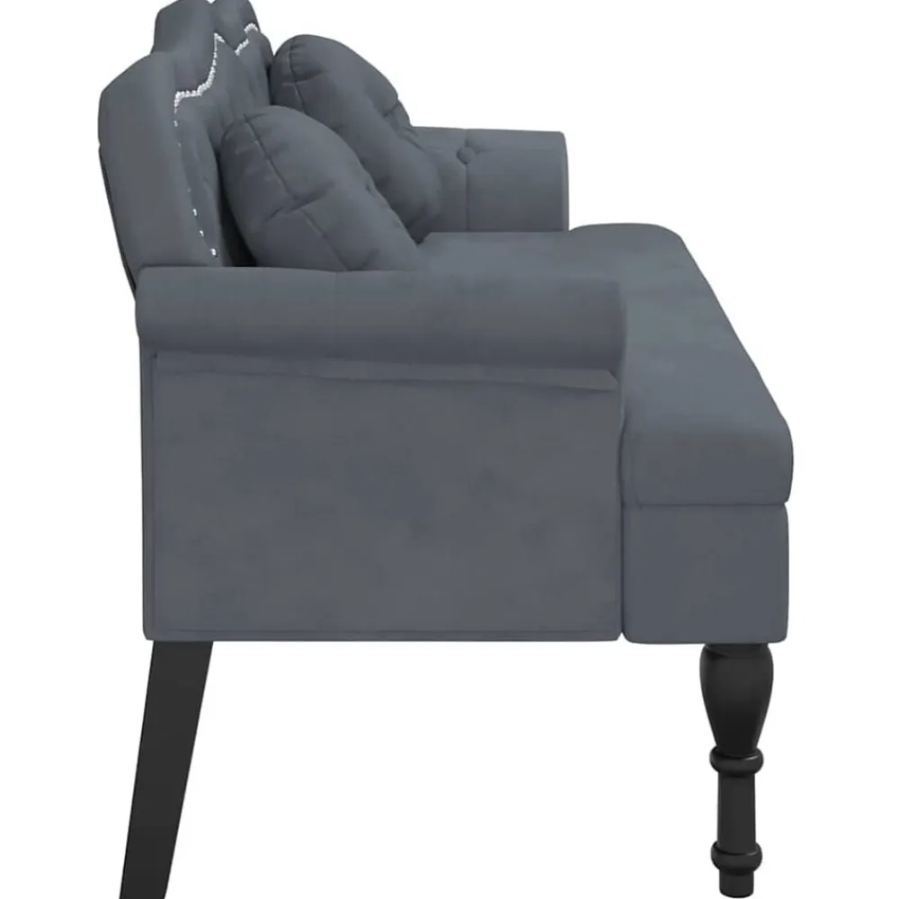 vidaXL Bancos-Banco con cojines de terciopelo 120,5x65x75 cm