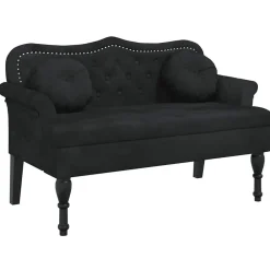 vidaXL Banco con cojines Terciopelo 120,5x65x75 cm Negro Hot