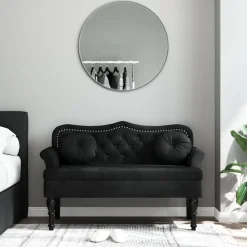 vidaXL Banco con cojines Terciopelo 120,5x65x75 cm Negro Hot