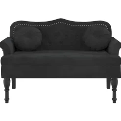 vidaXL Banco con cojines Terciopelo 120,5x65x75 cm Negro Hot