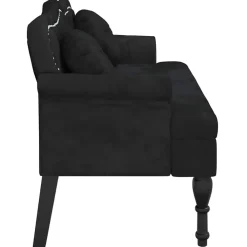 vidaXL Banco con cojines Terciopelo 120,5x65x75 cm Negro Hot