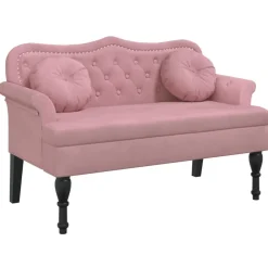 vidaXL Banco con cojines terciopelo 120,5x65x75 cm Rosa Best