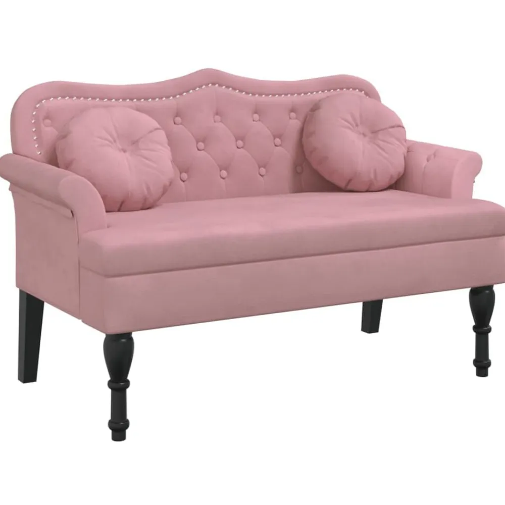 vidaXL Banco con cojines terciopelo 120,5x65x75 cm Rosa Best