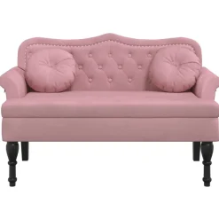 vidaXL Banco con cojines terciopelo 120,5x65x75 cm Rosa Best