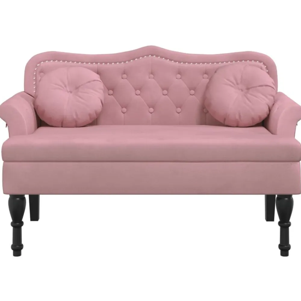 vidaXL Banco con cojines terciopelo 120,5x65x75 cm Rosa Best