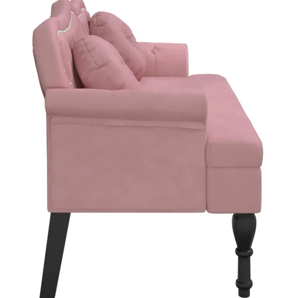 vidaXL Banco con cojines terciopelo 120,5x65x75 cm Rosa Best