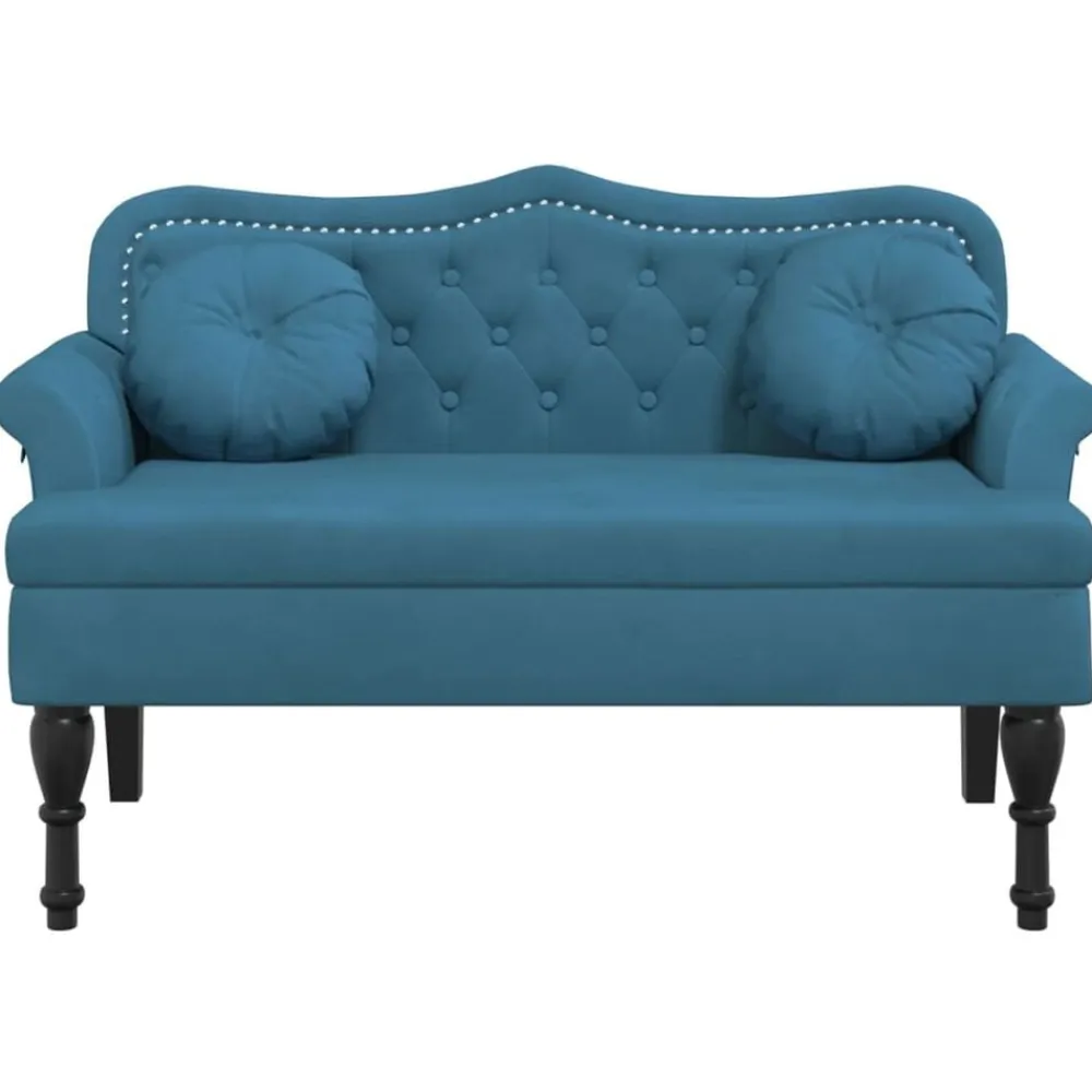 vidaXL Bancos-Banco con cojines terciopelo 120,5x65x75 cm