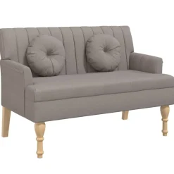 vidaXL Bancos-Banco con cojines tela gris taupe 113x64,5x75,5 cm