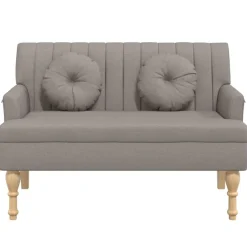 vidaXL Bancos-Banco con cojines tela gris taupe 113x64,5x75,5 cm