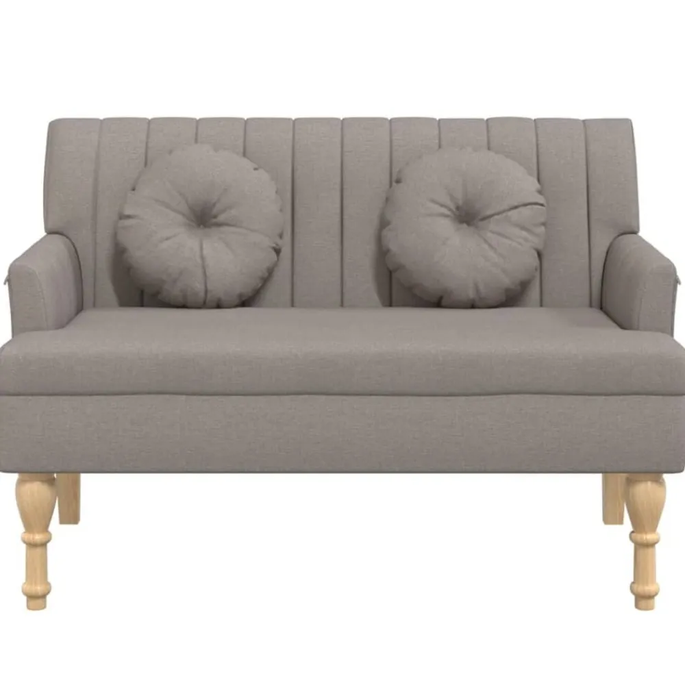 vidaXL Bancos-Banco con cojines tela gris taupe 113x64,5x75,5 cm