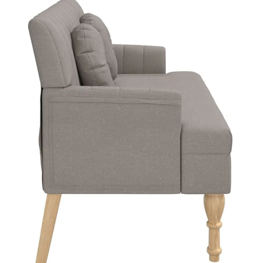 vidaXL Bancos-Banco con cojines tela gris taupe 113x64,5x75,5 cm
