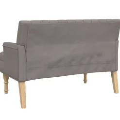 vidaXL Bancos-Banco con cojines tela gris taupe 113x64,5x75,5 cm
