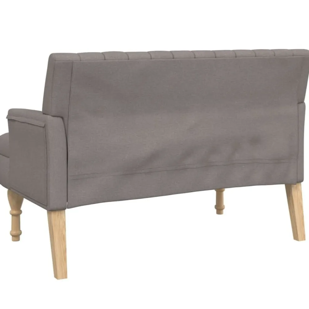 vidaXL Bancos-Banco con cojines tela gris taupe 113x64,5x75,5 cm