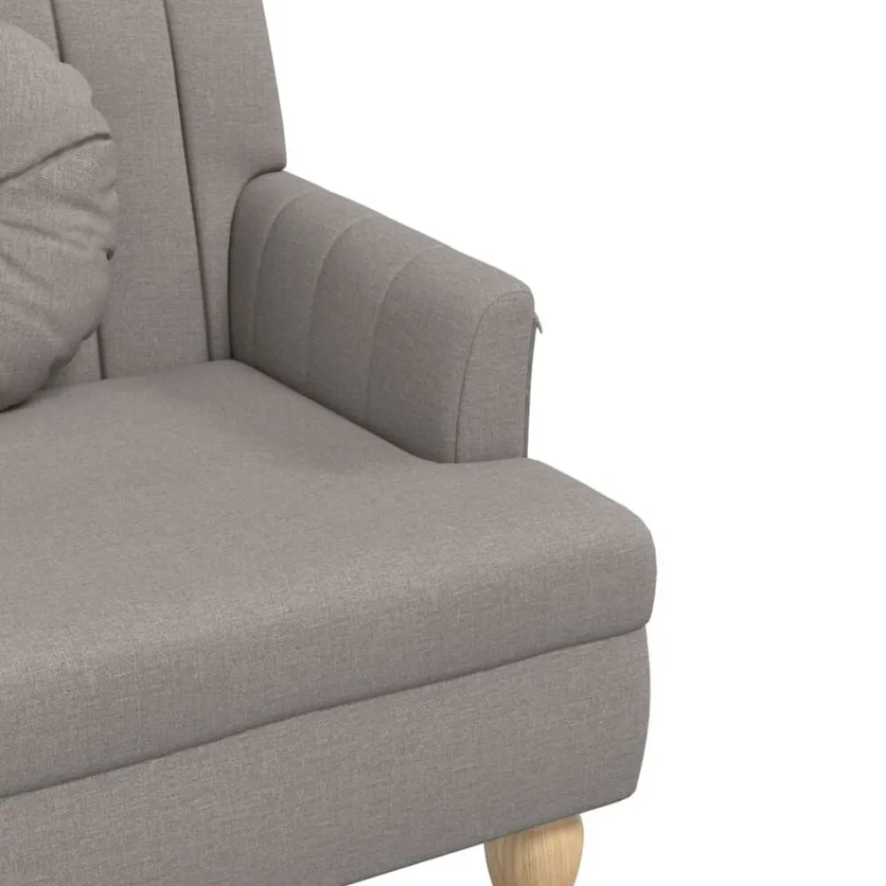 vidaXL Bancos-Banco con cojines tela gris taupe 113x64,5x75,5 cm