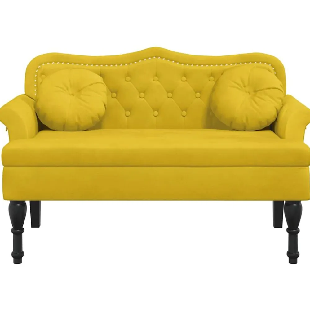 vidaXL Bancos-Banco con cojines terciopelo 120,5x65x75 cm