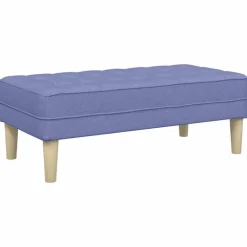 vidaXL Banco con cojín Azul jeans 113 x 57 x 39 cm tela Azul vaquero