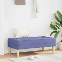 vidaXL Banco con cojín Azul jeans 113 x 57 x 39 cm tela Azul vaquero