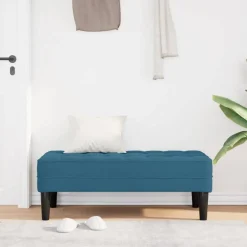 vidaXL Banco con cojín 113 x 57 x 39 cm Terciopelo Azul Best