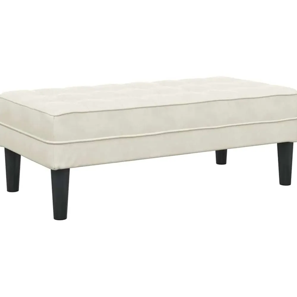 vidaXL Banco con cojín 113 x 57 x 39 cm Terciopelo Crema Online