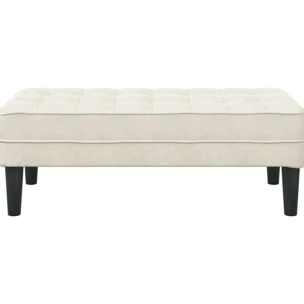 vidaXL Banco con cojín 113 x 57 x 39 cm Terciopelo Crema Online