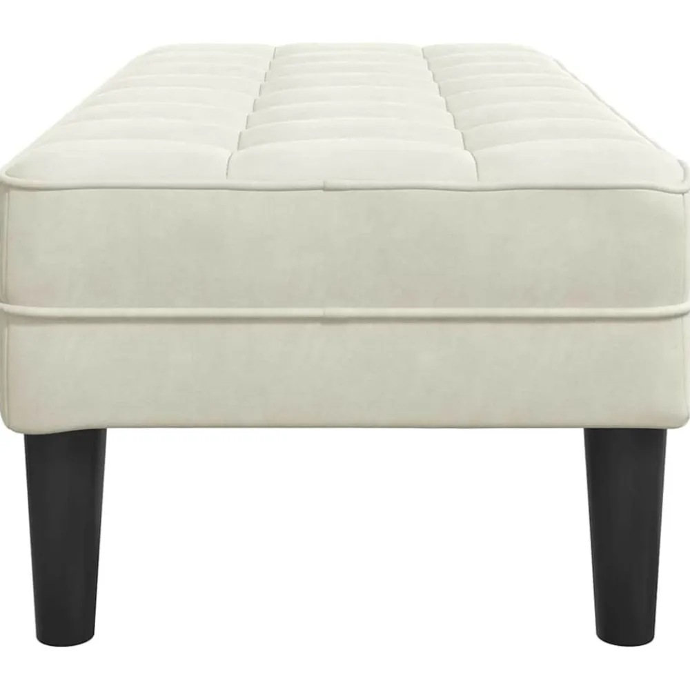 vidaXL Banco con cojín 113 x 57 x 39 cm Terciopelo Crema Online