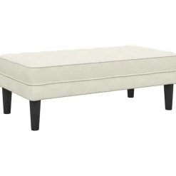 vidaXL Banco con cojín 113 x 57 x 39 cm Terciopelo Crema Online