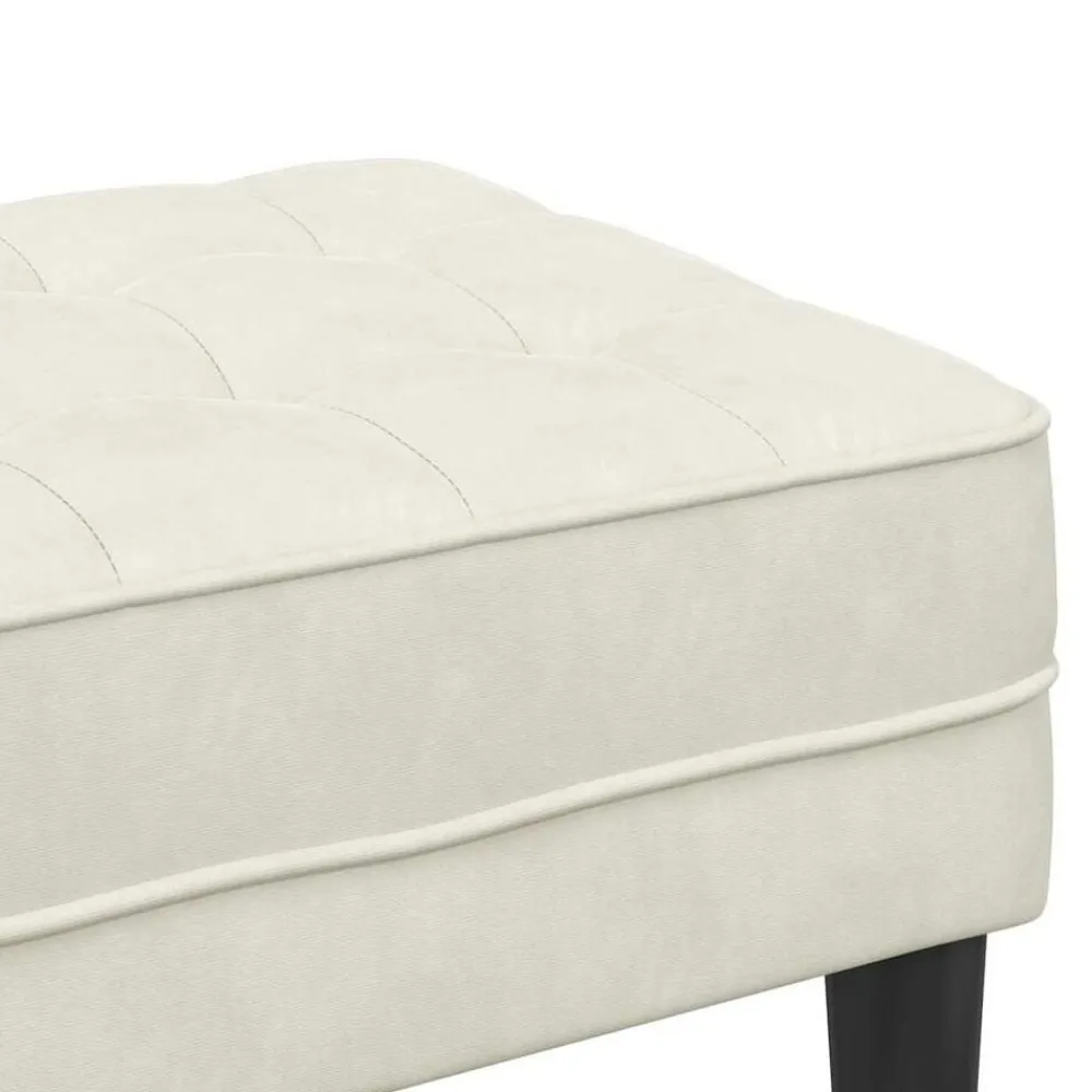 vidaXL Banco con cojín 113 x 57 x 39 cm Terciopelo Crema Online