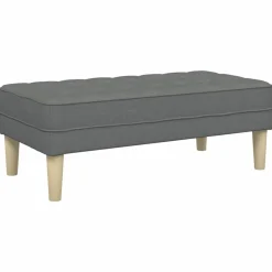 vidaXL Banco con cojín 113 x 57 x 39 cm tela Gris oscuro Best