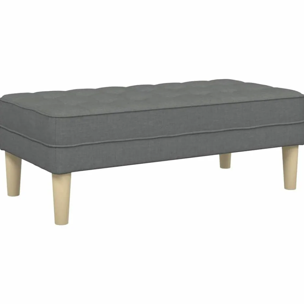 vidaXL Banco con cojín 113 x 57 x 39 cm tela Gris oscuro Best