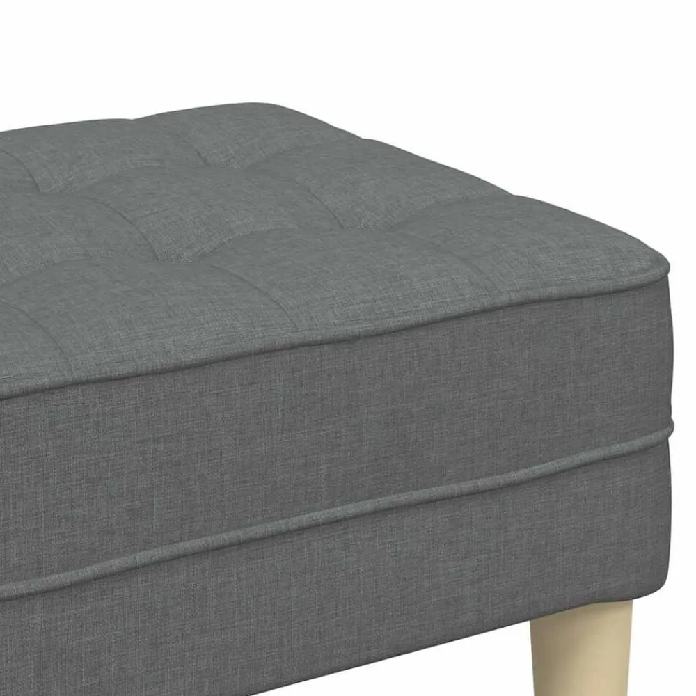 vidaXL Banco con cojín 113 x 57 x 39 cm tela Gris oscuro Best
