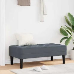vidaXL Banco con cojín 113 x 57 x 39 cm Terciopelo Gris oscuro Outlet