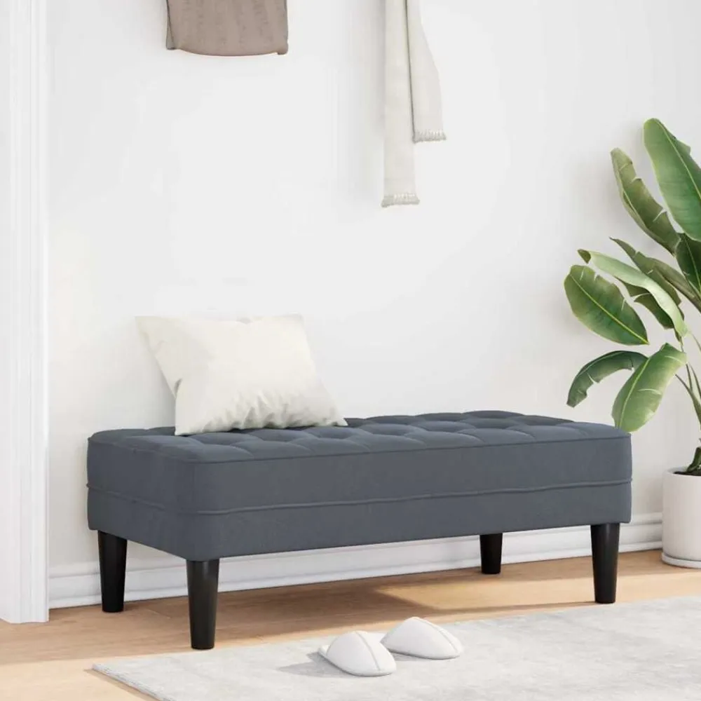 vidaXL Banco con cojín 113 x 57 x 39 cm Terciopelo Gris oscuro Outlet