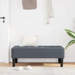 vidaXL Banco con cojín 113 x 57 x 39 cm Terciopelo Gris oscuro Outlet