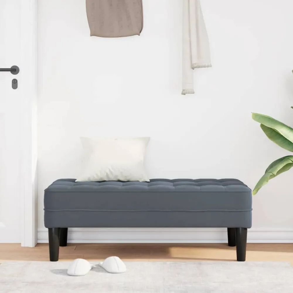 vidaXL Banco con cojín 113 x 57 x 39 cm Terciopelo Gris oscuro Outlet