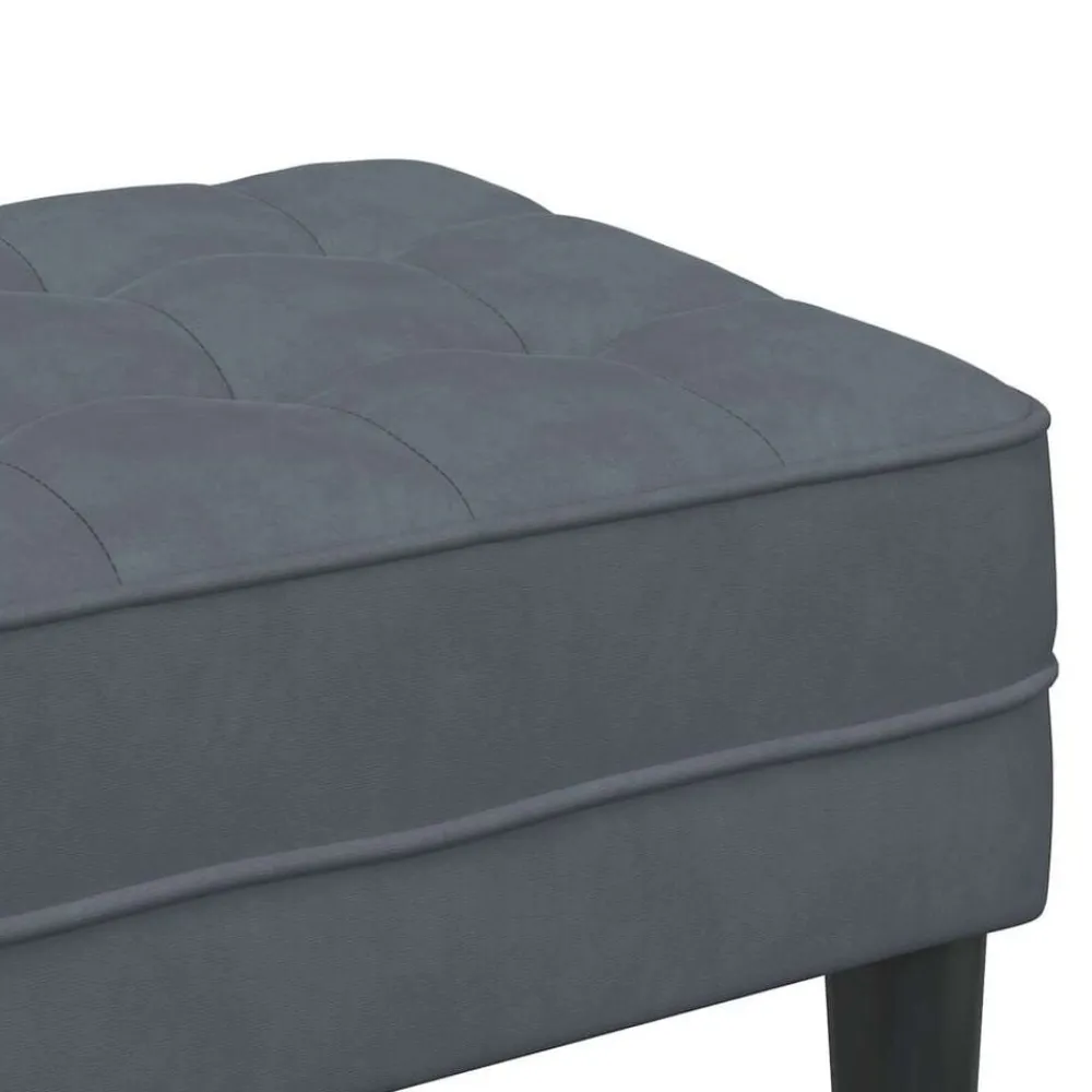 vidaXL Banco con cojín 113 x 57 x 39 cm Terciopelo Gris oscuro Outlet