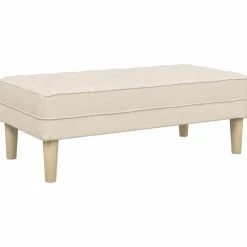 vidaXL Banco con cojín 113 x 57 x 39 cm tela Lino Best