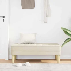 vidaXL Banco con cojín 113 x 57 x 39 cm tela Lino Best