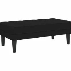 vidaXL Banco con cojín 113 x 57 x 39 cm Terciopelo Negro